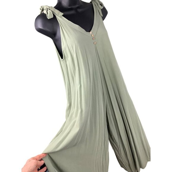 Made in Italy jumpsuit fern green sleeveless 36/38 chest medium - Picture 2 of 8